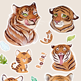 Стикеры "Тигры"