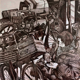 Блошиный рынок. Продавец.