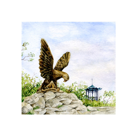 Скульптура пятигорского орла и Китайская беседка