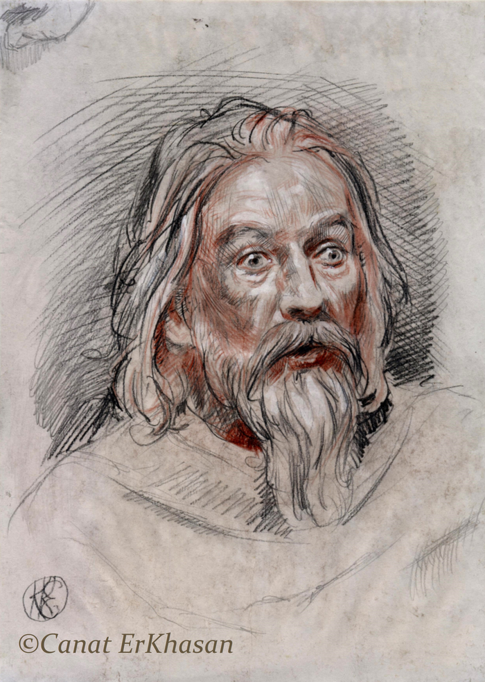 Проповедь. Поиск персонажа. 19 x 28 cм.