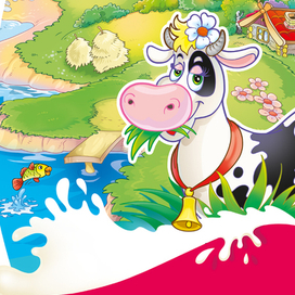 Илюстрация для упаковки молока