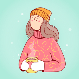 Девушка с кружкой кофе