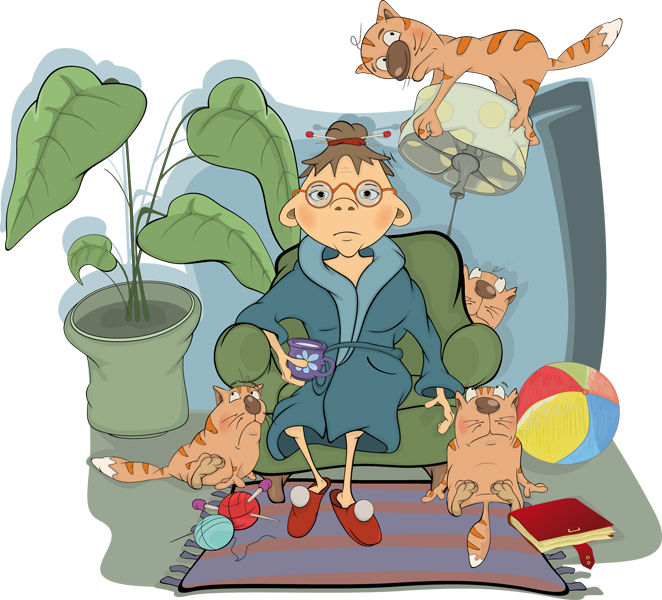 Бабушка и ее коты