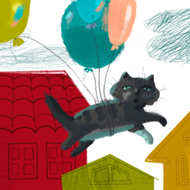 Иллюстрация к стихотворению Д. Хармса "Удивительная кошка"
