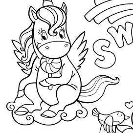 раскраска2 Единороги