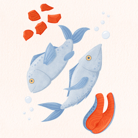 Иллюстрация рыбы для оформления меню