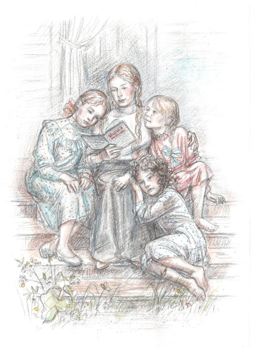 "Динка" В. Осеева. Иллюстрация