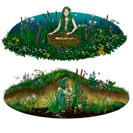 Русалка Таисья. Кикимора прячется на болоте.