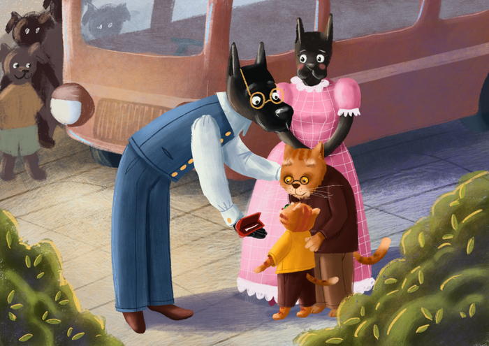 Иллюстрация к сказке «Удивительные приключения в городе кошек» Н.Винярская