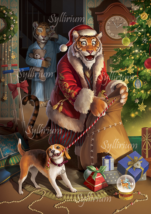 Новогодняя композиция с тиграми