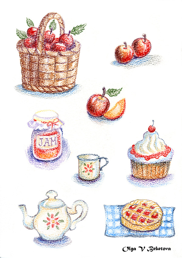 Наклеечки "Яблочный пирог"