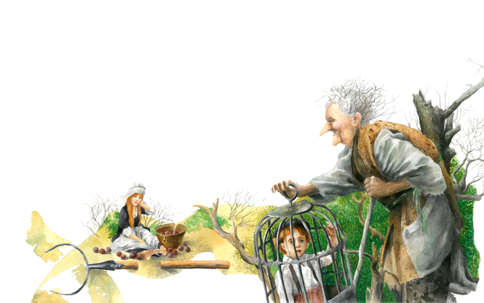  Иллюстрации для издательства "КАРО" к книге "Ганзель и Гретель"