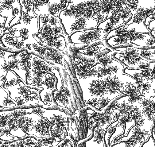 Дерево самодельное, фрагмент