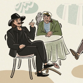 Иллюстрация для проекта «75 усов» к юбилею Боярского