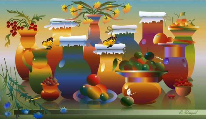 Иллюстрация. Деревенский натюрморт