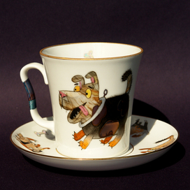 Бокал с блюдцем "Друзья" Императорский фарфоровый завод