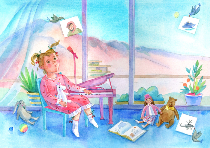 Иллюстрация к сборнику  М.Мелия "Лазурные потешки"