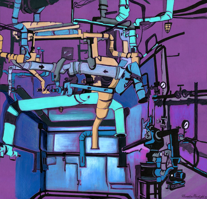 Фиолетовая котельная установка