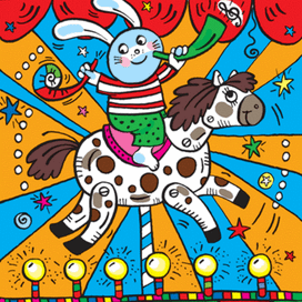 Иллюстрация для пазла к детской настольной игре Цирк изд-во Степ-пазл