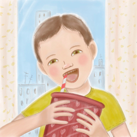 Большой стакан сока!