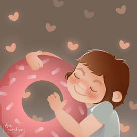 Девочка и пончик 