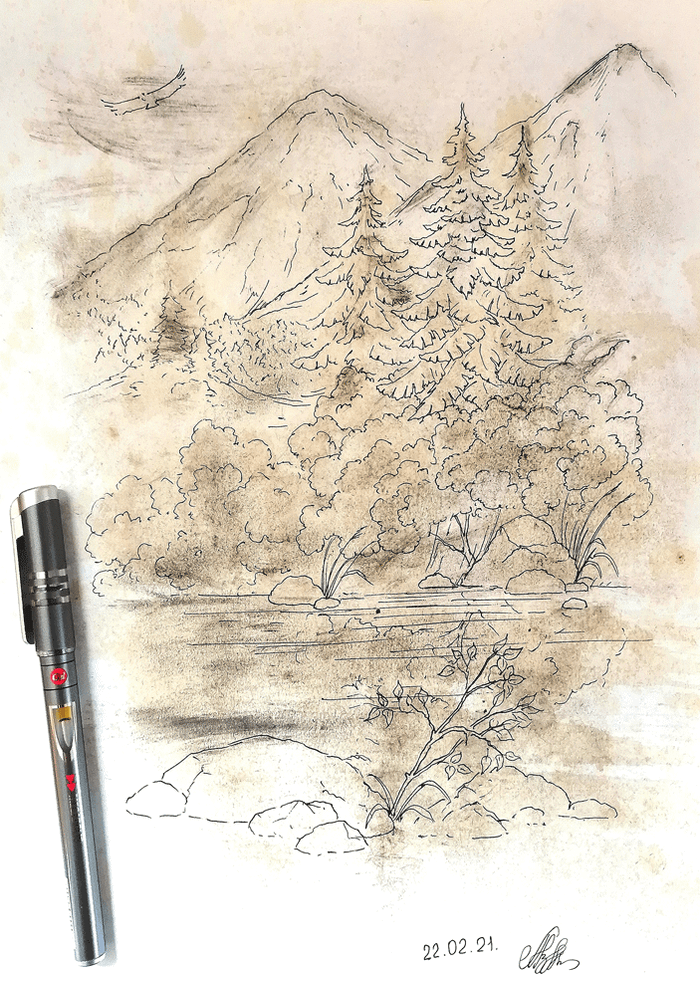 пейзаж-рис. из пятна...