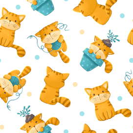 Паттерн с рыжим котом