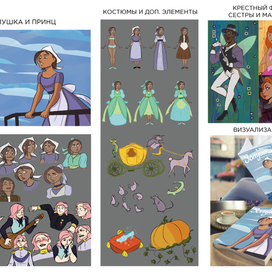 Визуализация идеи. Дизайны персонажей к сказке "Золушке"