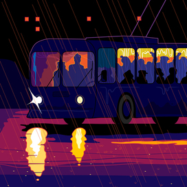 В троллейбусе