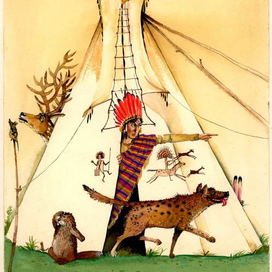 КНИГА «ВЕЛИКАН УТЁС»бумага, акварель, 30х21, 1988 (1988, тираж 120 000, Ташкент)