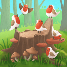 Цифра 8. Птички.