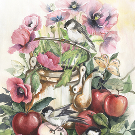 Чайник в яблоках