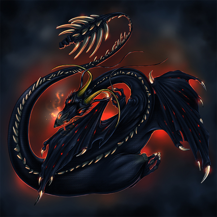 Дракон черный один.