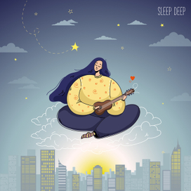 Иллюстрация для мобильного приложения с медитациями SLEEPDEEP
