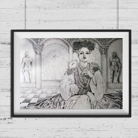 Работа в технике "пуантализм"