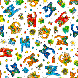 Seamless pattern Kittens