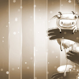 корова на елке