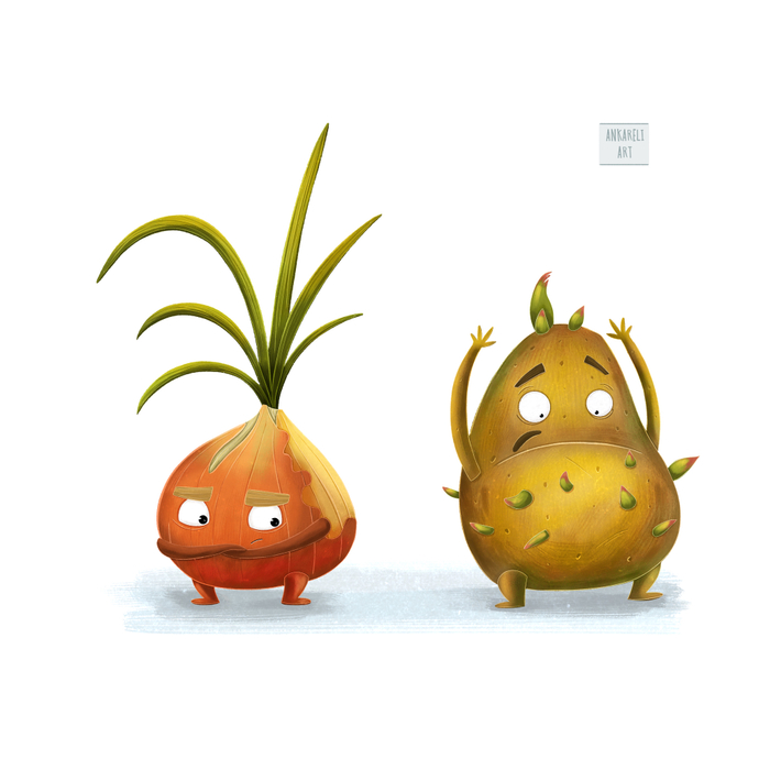 Лук и картофель