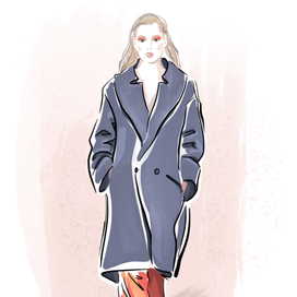 Скетч с показа для дизайнера Harriet Eccleston, (MBFWRussia, fall-winter/19-20)