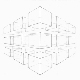 Проекция кубов в перспективе