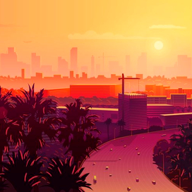 Закат над мегаполисом