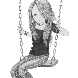 Девочка на качелях