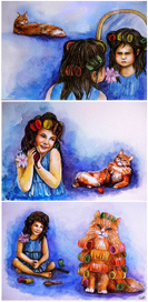 Ася, кот и бигуди