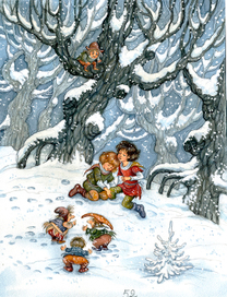 АстридЛиндгрен "Рони ,дочь разбойника" тушь,перо,акварель 2014