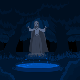 статуя в лесу