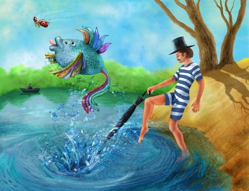 писатель и рыбка3