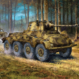 Иллюстрация для оформления коробки с моделью БТР