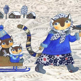 По деревне, через снег