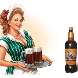 Девушка для этикетки пива "Бархатное".