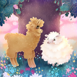 Альпака и овечка-шар:)